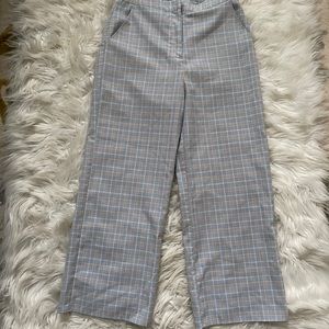 Plaid wide leg pants